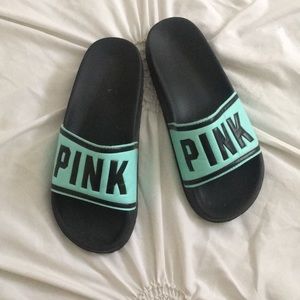 Light blue Victoria Secret PINK slides